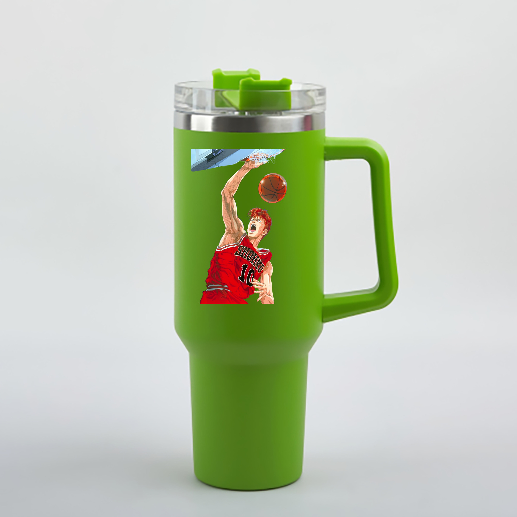 （画像用） SLAM DUNK／スラムダンク 1200mL車用タンブラー - クリスタルステッカー（プラスチックストロー付き）